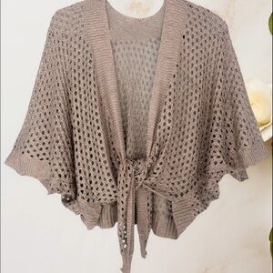 Open-Knit Taupe Sweater